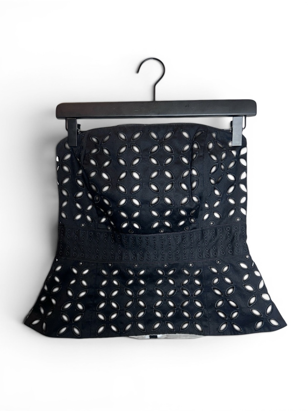 White House Black Market Black Strapless Top with Satin Lining